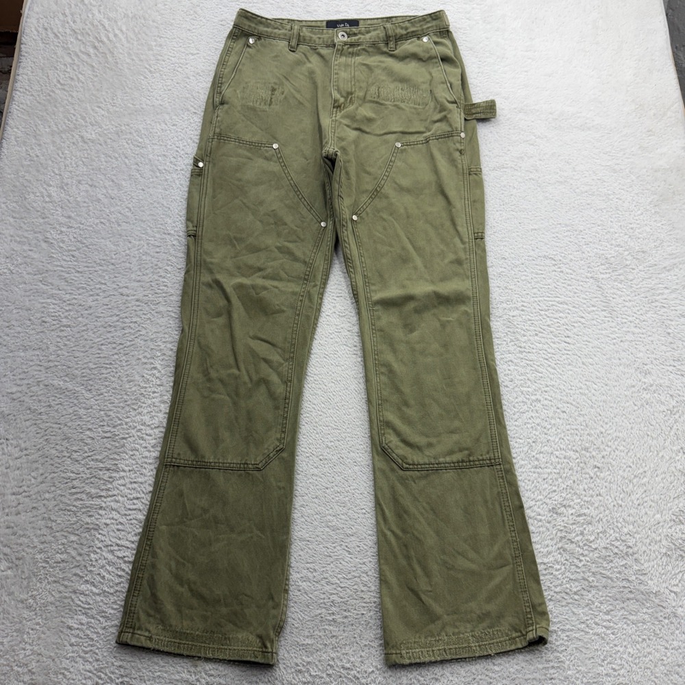 Vuja De‎ 004 Mori Carpenter Pants Olive Green Double Knee Mens Size Medium Japan